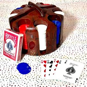 Vintage SG Bakelite Revolving Poker Chip/Playing Card Caddy